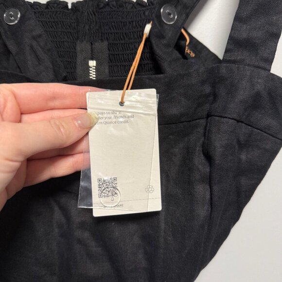 Quince 100% European Linen Fitted Tank Small Black NWT - Picture 3 of 9